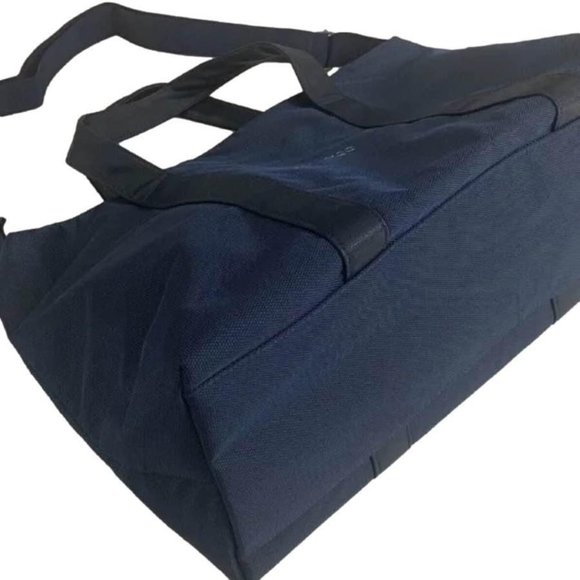 Jimmy Choo Navy Blue Canvas and Leather Trim Weekend Travel Bag - Picture 3 of 8